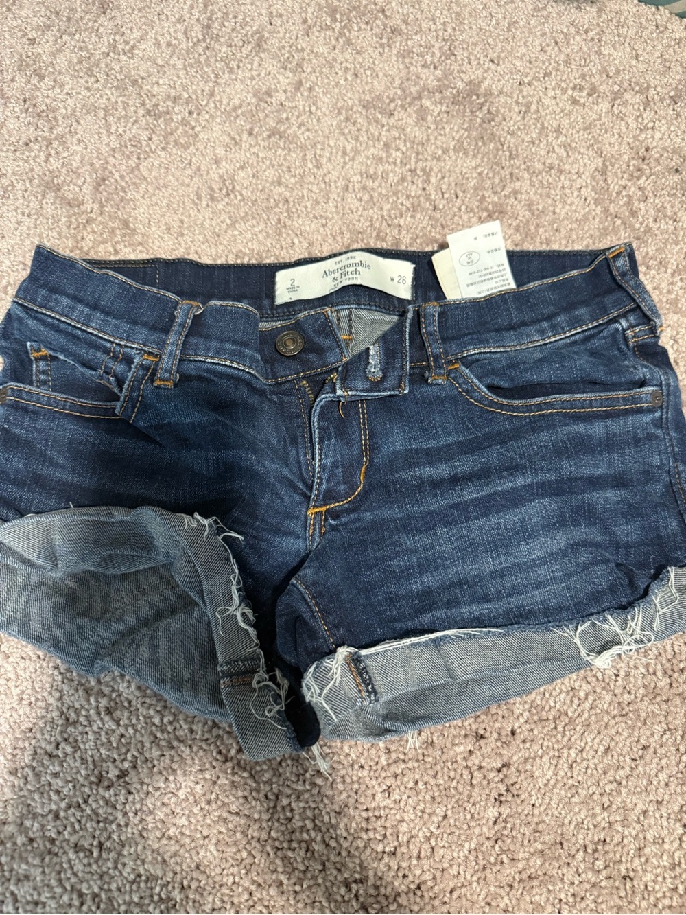 Abercrombie & Fitch Dark Blue Denim Cutoff Shorts size 2